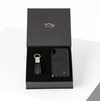 Unisex Telefon Kılıfı Anahtarlık Seti Siyah- I PHONE XR