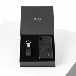 Unisex Telefon Kılıfı Anahtarlık Seti Siyah - I PHONE XS MAX - Thumbnail